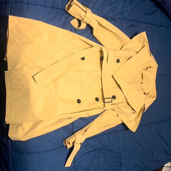 SHEIN Solid Double Breasted Trench Coat - Picture 2 of 2